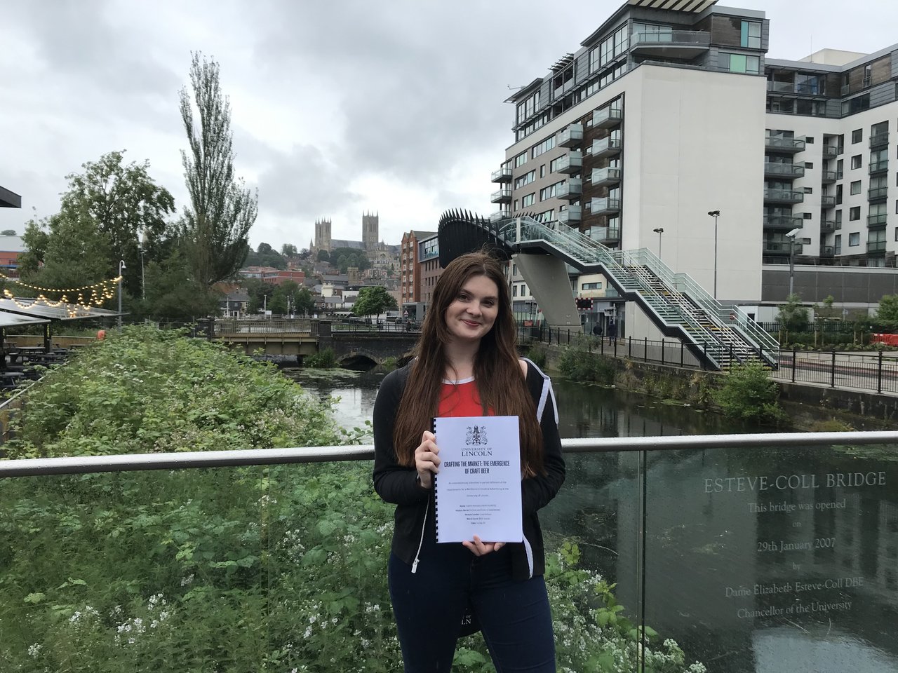 Caitlin after graduating at the Lincoln Cathedral