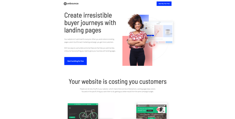 Unbounce landing page