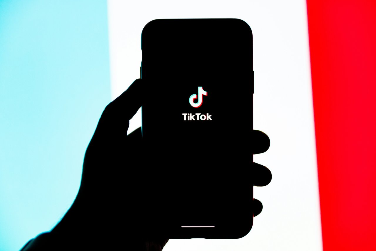 Tiktok logo on phone screen